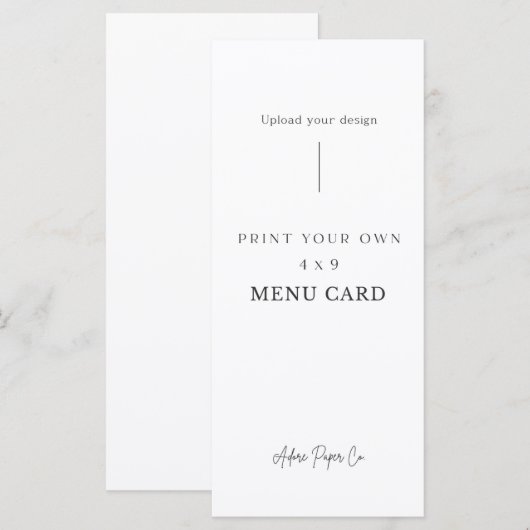 4x9 menu: upload je eigen bestand menu (Voorkant / Achterkant)