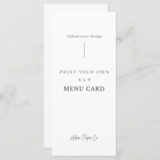 4x9 menu: upload uw eigen menu (Voorkant / Achterkant)