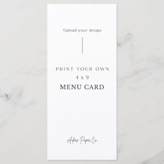 4x9 menu: upload uzelf ontwerp menu (Voorkant)
