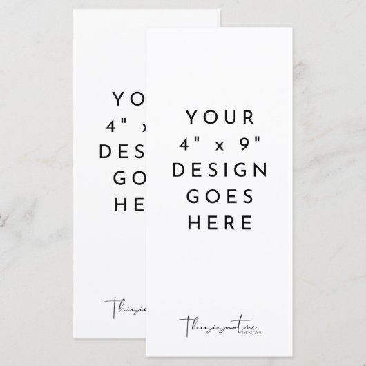 4x9" Sjabloon voor programmamenukaart (Voorkant / Achterkant)