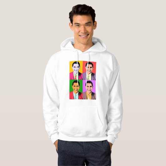 4x Barack Obama Pop Art Hoodie (Voorkant volledig)