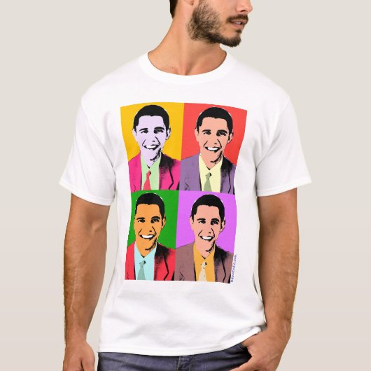 4x Barack Obama - Pop Art T-shirt (Voorkant)