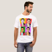 4x Barack Obama - Pop Art T-shirt (Voorkant volledig)