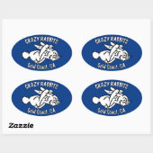 4x Crazy Rabbet gouden kust sticker (Vel)