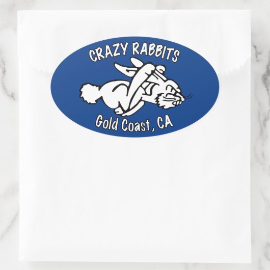 4x Crazy Rabbet gouden kust sticker (Tas)