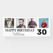 4x Foto Collage Happy Birthday Spandoek (Horizontaal)