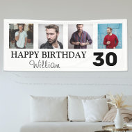 4x Foto Collage Happy Birthday Spandoek