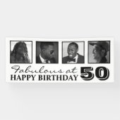 4x Foto Collage Happy Birthday Spandoek (Horizontaal)
