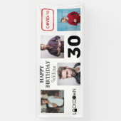 4x foto Collage Lockdown Happy Birthday Spandoek (Verticaal)