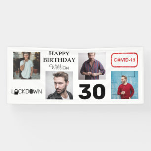 4x foto collage lockdown verjaardag gelukwensen spandoek