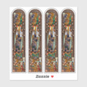 4xStained Glass Window Design of St. Gobnait Sticker (Vel)