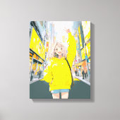 5万人達成に笑顔が溢れるJKアートパネル｜寿司娘 GenerativeAI Canvas Afdruk (Voorkant)