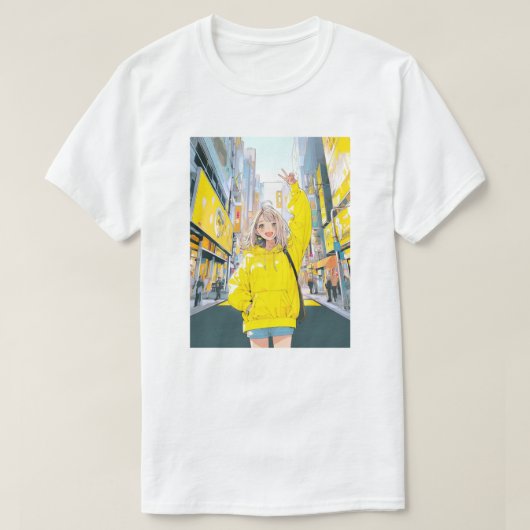 5万人達成に笑顔が溢れるJk Tシャツ|寿司娘 GenerativeAI T-shirt (Design voorkant)