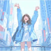 5万人達成記念シール seal|寿司娘 GenerativeAI Sticker (Voorkant)