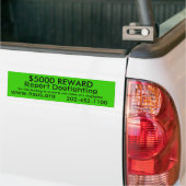 $5000 REWARD, Report DogVING, www.hsus.org,... Bumpersticker (Op Truck)