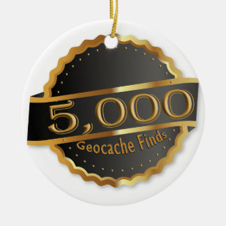 5000 VINDT GEOCACHING ACHIEVEMENT AWARD KERAMISCH ORNAMENT