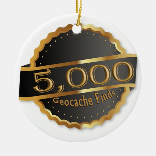 5000 VINDT GEOCACHING ACHIEVEMENT AWARD KERAMISCH ORNAMENT (Voorkant)
