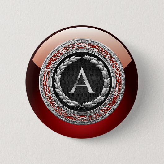 [500] "A" zilveren  monogram Ronde Button 5,7 Cm (Voorkant)