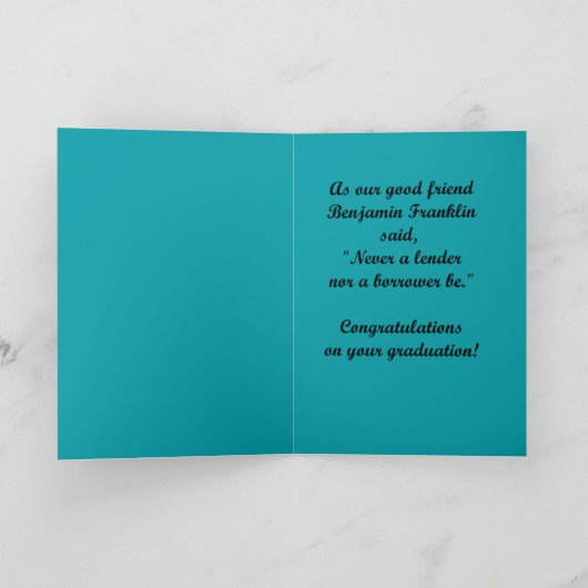 $500 Afstuderen Gift Kaart (Binnen)