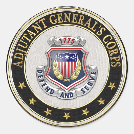 [500] AG Corps Regimental Insignia [3D] Ronde Sticker (Voorkant)