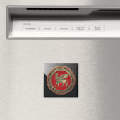 [500] Assyrian Winged Bull - Gold Lamassu Magneet (Insitu (Vaatwasser))