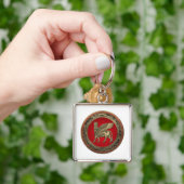 [500] Assyrian Winged Bull - Gold Lamassu Sleutelhanger (Hand)