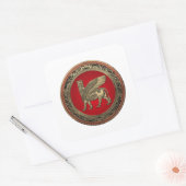 [500] Assyrian Winged Bull - Gold Lamassu Vierkante Sticker (Envelop)