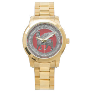 [500] Assyrische scharnieren: zilver en zwarte Lam Horloge