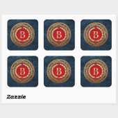[500] "B" Gold  Monogram Vierkante Sticker (Vel)