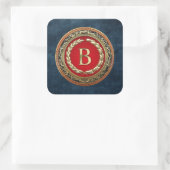 [500] "B" Gold  Monogram Vierkante Sticker (Tas)