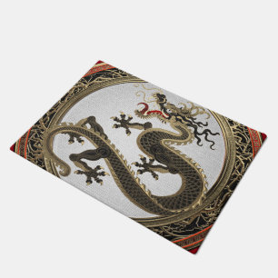 [500] Black and Gold Sacred Eastern Dragon Deurmat
