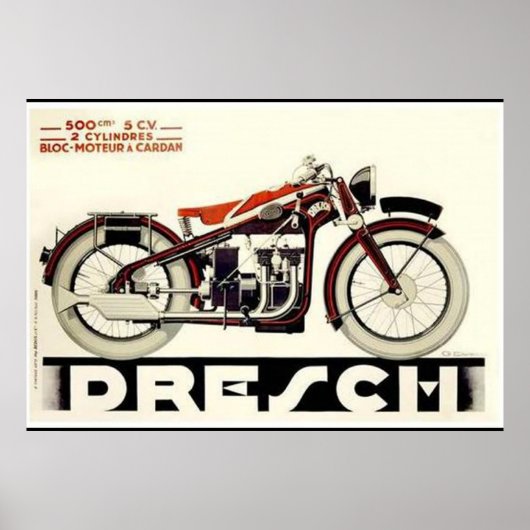 500 cc Franse vintage motorfiets Poster (Voorkant)