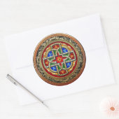 [500] Celtic Cross [Gold+Enamel] Ronde Sticker (Envelop)