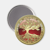 [500] Celtische boom of Life [Gold] Magneet (Voorkant / Achterkant)