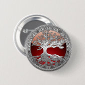 [500] Celtische boom of Life [Zilver] Ronde Button 5,7 Cm (Voorkant /achterkant)