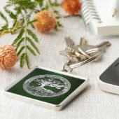 [500] Celtische boom of Life [Zilver] Sleutelhanger (Zijkant)