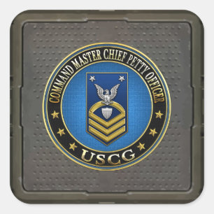 [500] CG: Commando Master Chief Petty Officer (CMC Vierkante Sticker
