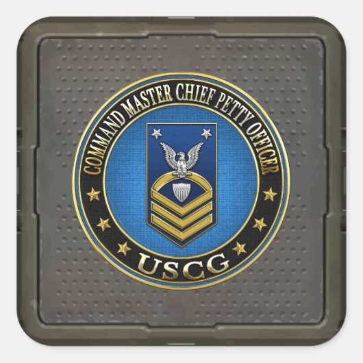 [500] CG: Commando Master Chief Petty Officer (CMC Vierkante Sticker (Voorkant)