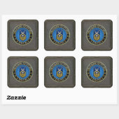 [500] CG: Commando Master Chief Petty Officer (CMC Vierkante Sticker (Vel)