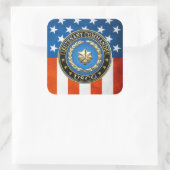 [500] CG: luitenant-commandant (LCDR) Vierkante Sticker (Tas)