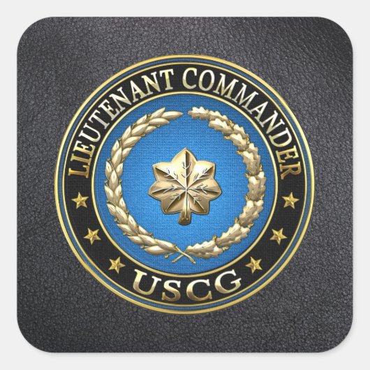 [500] CG: luitenant-commandant (LCDR) Vierkante Sticker (Voorkant)