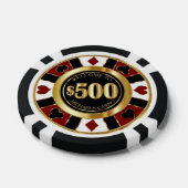 $500 Dollar Casino Poker Chip Las Vegas-Red / Goud (Enkel)