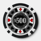 $500 Dollar Casino Poker Chip - Las Vegas - Rood (Achterkant)
