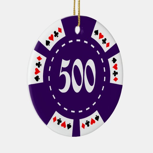 500 Dollar Poker Chip Keramisch Ornament (Rechts)