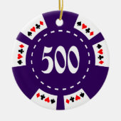 500 Dollar Poker Chip Keramisch Ornament (Voorkant)