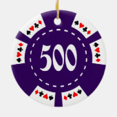 500 Dollar Poker Chip Keramisch Ornament (Achterkant)