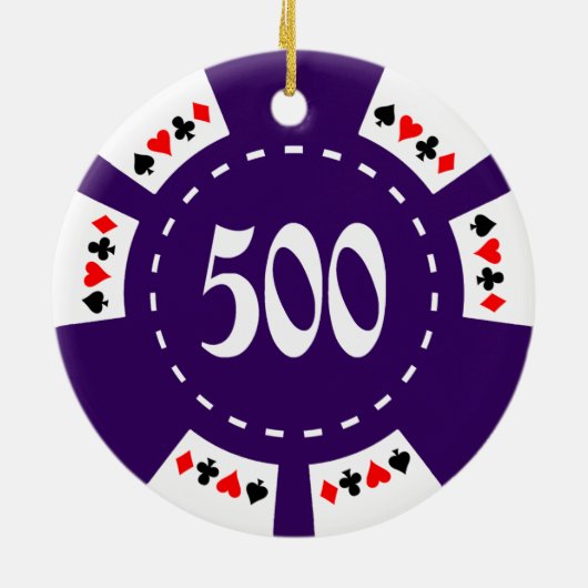 500 Dollar Poker Chip Keramisch Ornament (Achterkant)
