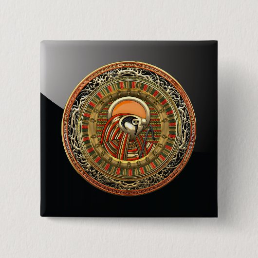 [500] Egyptische Sun God Ra Vierkante Button 5,1 Cm (Voorkant)
