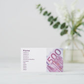 500 Euros Visitekaartje (Staand voorkant)