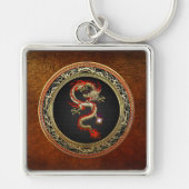 [500] Golden Chinese Dragon Fucanglong Sleutelhanger (Voorkant)